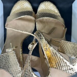MICHAEL Michael Kors Gold Snakeskin Heels